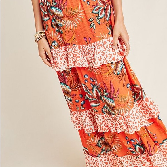 NWT Farm Rio Amabella Tiered Maxi Skirt Anthro - Picture 2 of 4